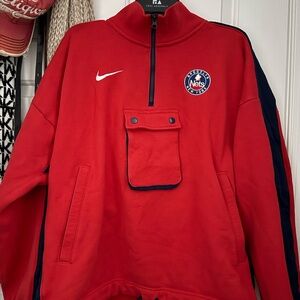 Nike Red and Black Nets Quarter-Zip Jacket